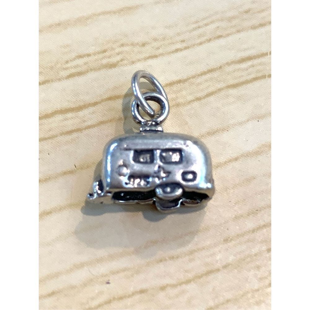 .925 Travel Trailer Sterling Silver Jewelry Charm #camper